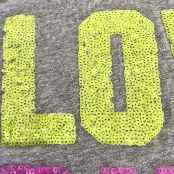 PINK VICTORIAS SECRET SEQUIN GRAY LONG SLEEVE TOP SMALL - Picture 6 of 10